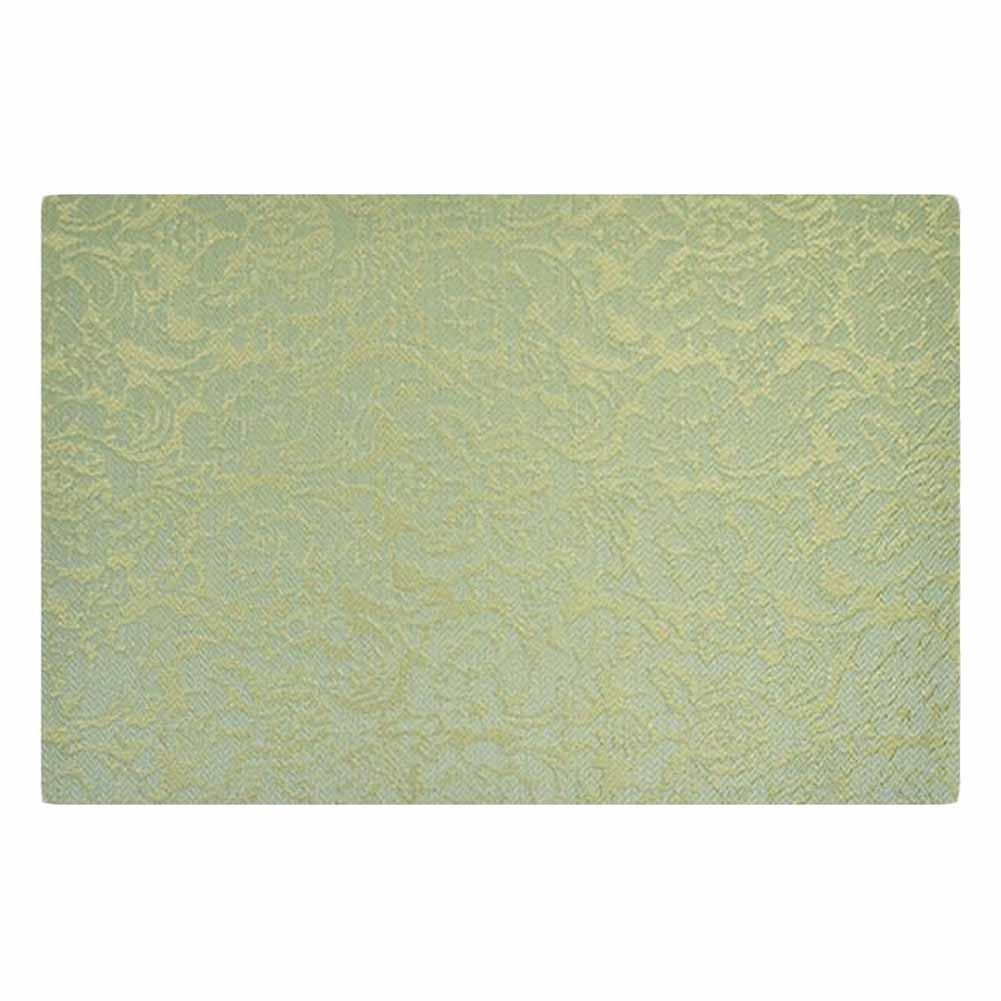 4 Pcs Rose Jacquard Placemats for Dining Table PVC Table Mats Hotel Restaurant Tabletop Mats 17.7x11.8 inch, Green