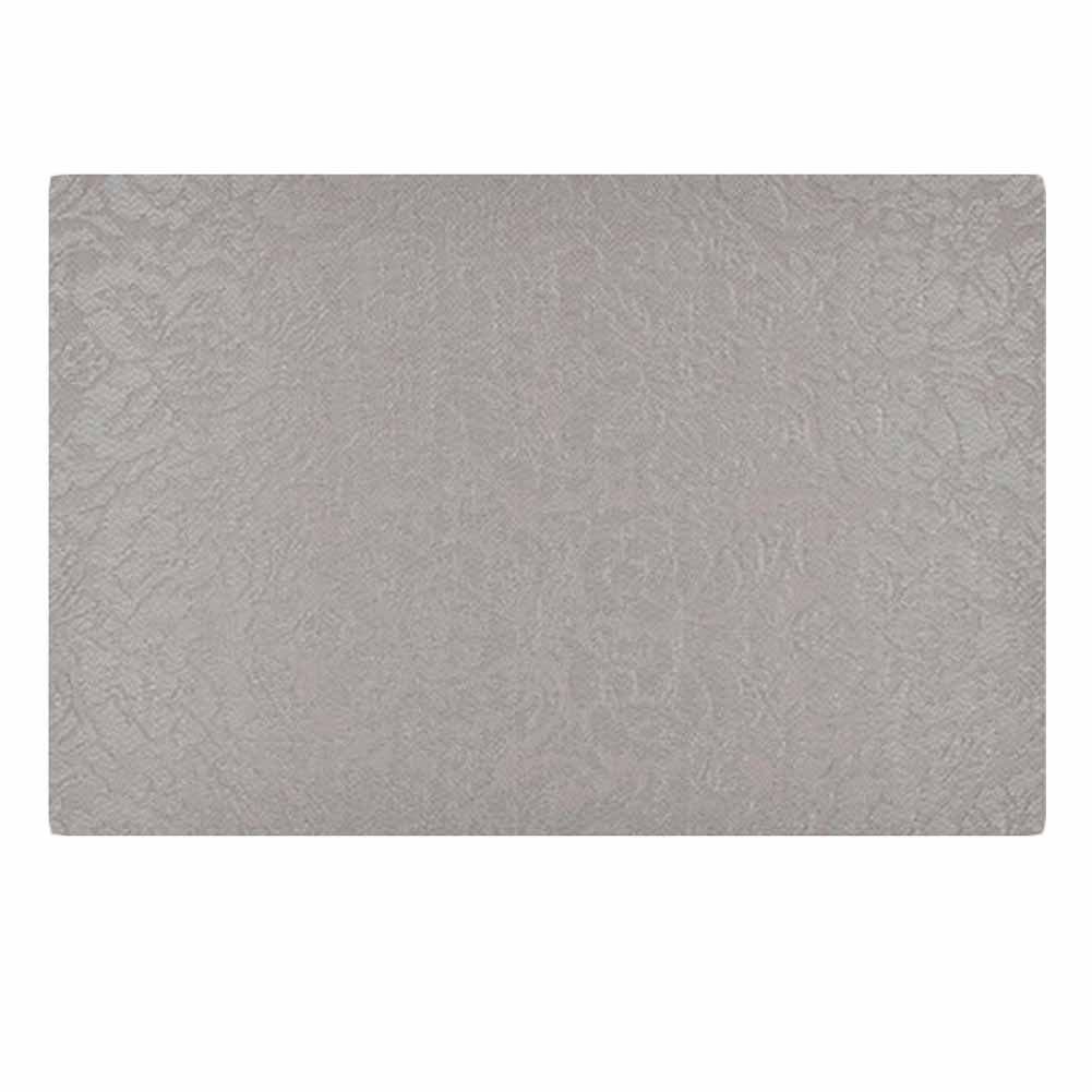 4 Pcs Rose Jacquard Placemats for Dining Table PVC Table Mats 17.7x11.8 inch, Pale Pinkish Grey