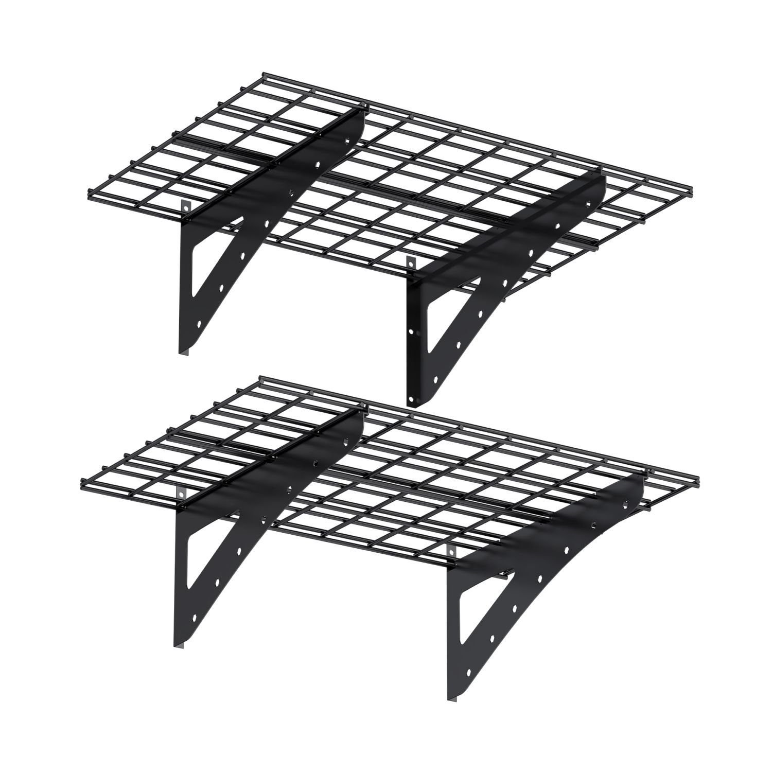 23.6*35.4 Inch Wall Mounted Wall Shelf for Garage Heavy Duty Wall Shelf, Supermarket Storage Shelf, Black, 2-Pack
