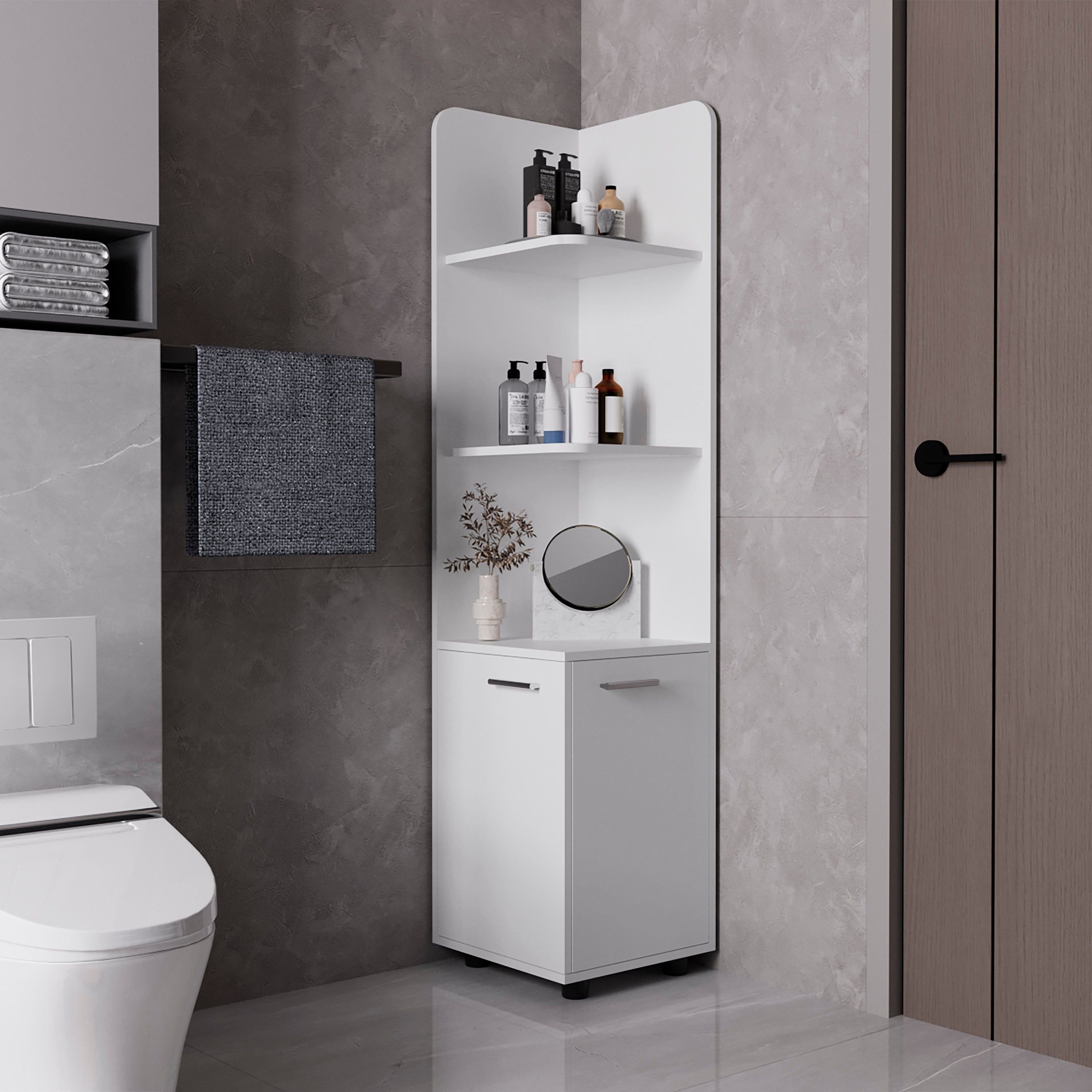Klay 2-Door 4-Shelf Tall Storage Cabinet White