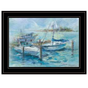 "Dockside" By Tracy Owen-Cullimore, Ready to Hang Framed Print, Black Frame
