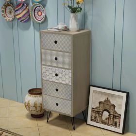 Side Cabinet 5 Drawers Gray