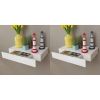 Floating Wall Shelves with Drawers 2 pcs White 18.9"