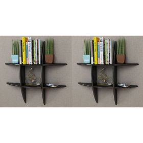 Wall Shelves 2 pcs Black