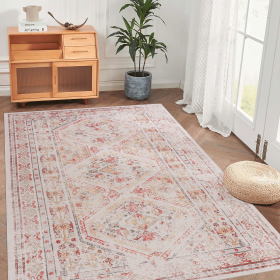 Naar 6x9 Area Rugs, Washable Rug, Low-Pile, Non-Slip, Non-Shedding, Foldable, Kid & Pet Friendly - Area Rugs for living room, bedroom, kitchen