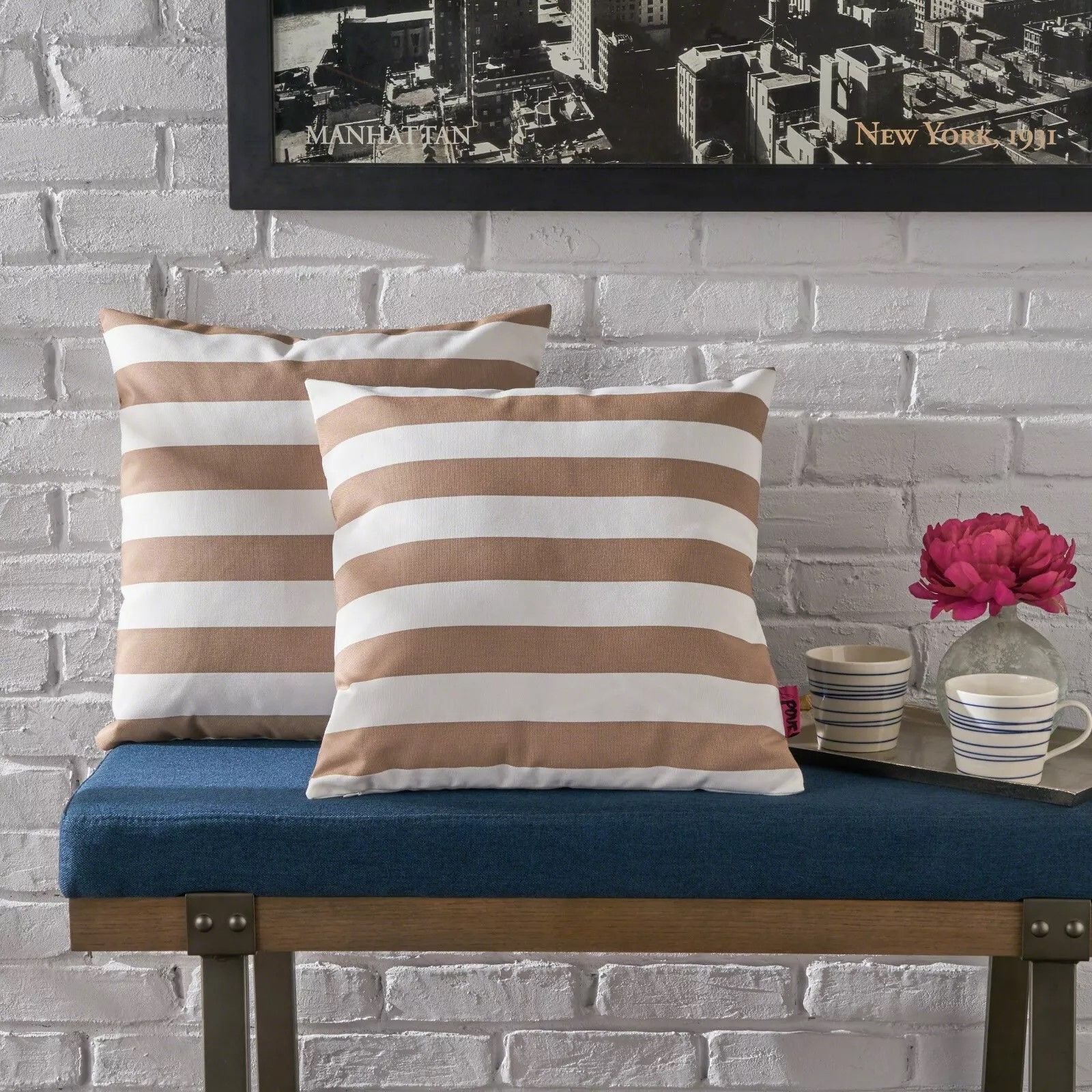 CORONADO STRIPE SQUARE PILLOW - SET OF 2