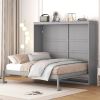 Queen Size Murphy Bed Wall Bed,Gray