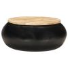 Coffee Table Black 26.8"x26.8"x11.8" Solid Mango Wood