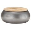 Coffee Table Gray 26.8"x26.8"x11.8" Solid Mango Wood