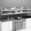 2-Tier Floating Wall Shelves 2 pcs Stainless Steel 118.1"x11.8"