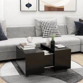 Coffee Table Black 23.6"x23.6"x15" Engineered Wood