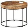 Coffee Table Solid Mange Wood and Steel 19.7"x15.7"