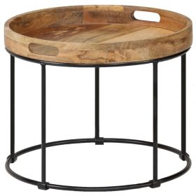 Coffee Table Solid Mange Wood and Steel 19.7"x15.7"