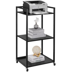 VEVOR Printer Stand with Wheels, Height Adjustable 3 Tier Printer Stand, Printer Cart with Storage Shelves for Printer, Scanner, Fax, Home Office Use