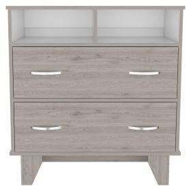 Double Drawer Dresser Arabi, Bedroom, Light Gray / White
