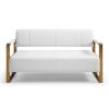 57.9" Width Modern Upholstery Faux Bonded Leather Loveseat Sofa for Living Room Accent Love Seats for Small Spaces 2 Seater Couch Sofa Office Apartmen