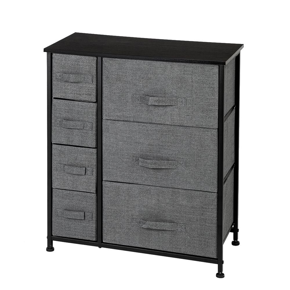 Dresser With 7 Drawers - Furniture Storage Tower Unit For Bedroom, Hallway, Closet, Office Organization - Steel Frame, Wood Top, Easy Pull Fabric Bins