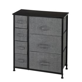 Dresser With 7 Drawers - Furniture Storage Tower Unit For Bedroom, Hallway, Closet, Office Organization - Steel Frame, Wood Top, Easy Pull Fabric Bins