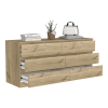 Asteria 6 Drawer Double Dresser, Metal Handles -Light Oak / White