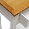 End Table 19.7"x12.6"x29.5" Solid Oak Wood