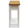 End Table 19.7"x12.6"x29.5" Solid Oak Wood