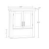 2-Door Bathroom Storage Wall Cabinet with 1 Open Shelf and 2 Interior Shelves, White