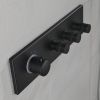 Rainfall Showerhead Thermostatic Shower System Shower Faucets Complete Set (Black)
