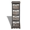 Brown Wooden Storage Rack 4 Weaving Baskets