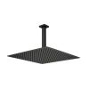 Rainfall Showerhead Thermostatic Shower System Shower Faucets Complete Set (Black)