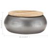 Coffee Table Gray 26.8"x26.8"x11.8" Solid Mango Wood