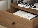 Nightstands Set of 2 with Charging Station, End Table with Storage Drawer, Retro Bedside Tables w/USB Ports and Outlets, Sofa Side Table for Small Spa
