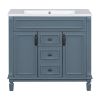 36'' Bathroom Vanity with Top Sink, Modern Bathroom Storage Cabinet with 2 Soft Closing Doors and 2 Drawers, Single Sink Bathroom Vanity