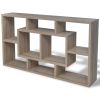 Floating Wall Display Shelf 8 Compartments Oak Color