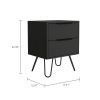 Mansfield 2-Drawer Rectangle Nightstand Black Wengue