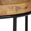 Coffee Table Solid Mange Wood and Steel 19.7"x15.7"
