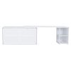Queen Size Murphy Bed with Rotable Desk, White