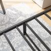 Metal Platform Bed Frame with Headboard No Box Spring Needed Twin BLACK