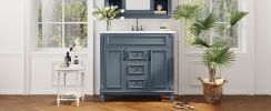36'' Bathroom Vanity with Top Sink, Modern Bathroom Storage Cabinet with 2 Soft Closing Doors and 2 Drawers, Single Sink Bathroom Vanity
