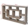 Floating Wall Display Shelf 8 Compartments Oak Color
