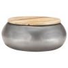 Coffee Table Gray 26.8"x26.8"x11.8" Solid Mango Wood