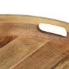 Coffee Table Solid Mange Wood and Steel 19.7"x15.7"
