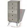 Side Cabinet 5 Drawers Gray