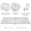 36" Bathroom Vanity with Ceramic Basin, Two Cabinets and Five Drawers, Solid Wood Frame, Grey (OLD SKU: SY999202AAE)