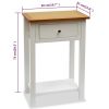 End Table 19.7"x12.6"x29.5" Solid Oak Wood