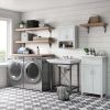2-Door Bathroom Storage Wall Cabinet with 1 Open Shelf and 2 Interior Shelves, White