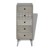 Side Cabinet 5 Drawers Gray