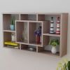 Floating Wall Display Shelf 8 Compartments Oak Color