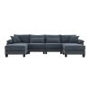 [VIDEO provided] [New] 133*65" Corduroy Modular Sectional Sofa,U Shaped Couch with Armrest Bags,6 Seat Freely Combinable Sofa Bed,Comfortable and Spac