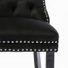 A&A Furniture,Contemporary Velvet Upholstered Barstools with Button Tufted Decoration and Wooden Legs, and Chrome Nailhead Trim, Leisure Style Bar Cha