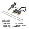 Matte Black Dual Handles 4 Inches Centerset Lead-Free Bathroom Sink Faucet